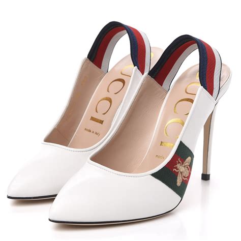 gucci white heals|Gucci heels discount.